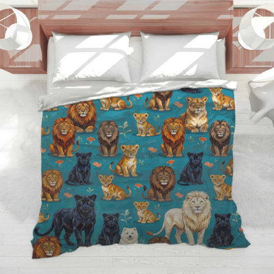 Lions And Panthers Pattern Comforter
