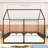 Twin-Sized Metal House Platform Bed With Dual Bed Design And Safety Guardrails-767397619