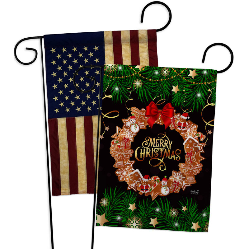 Drapeau de jardin en polyester 1 face x 1 pi 7 pi Winter Yard