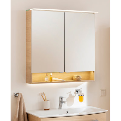 800mm W 810mm H Wall Cabinet Frameless Medicine Cabinet Mirror 2 Adjustable