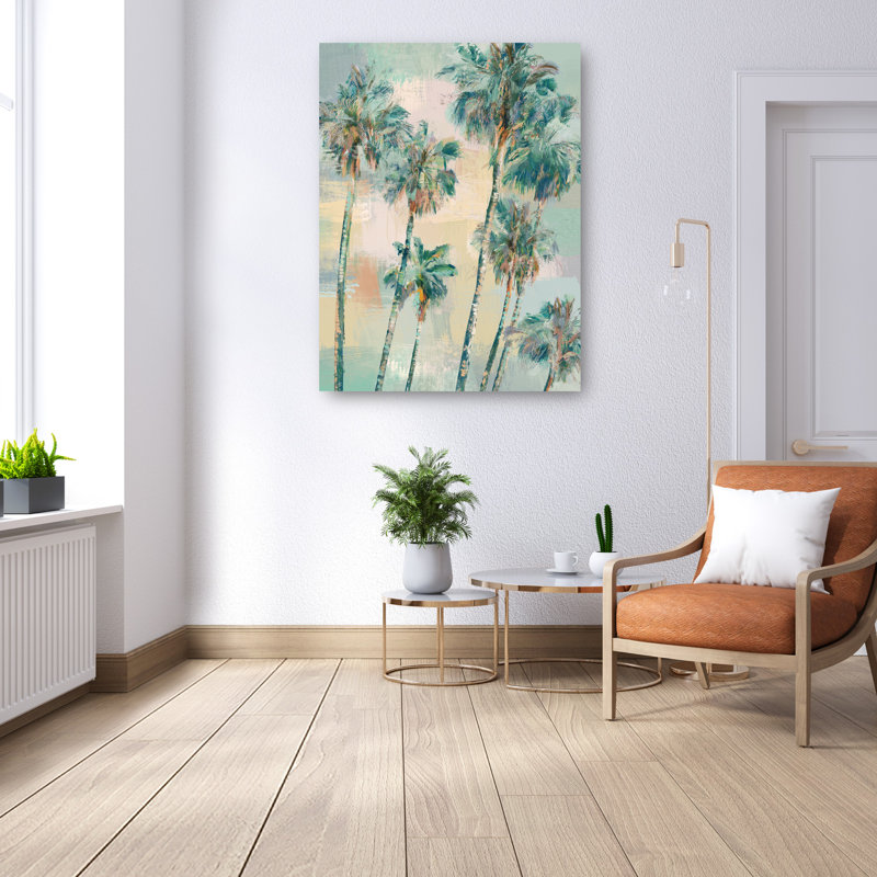 Island Breeze Blue and Green Canvas Art Print, 36" x 27"