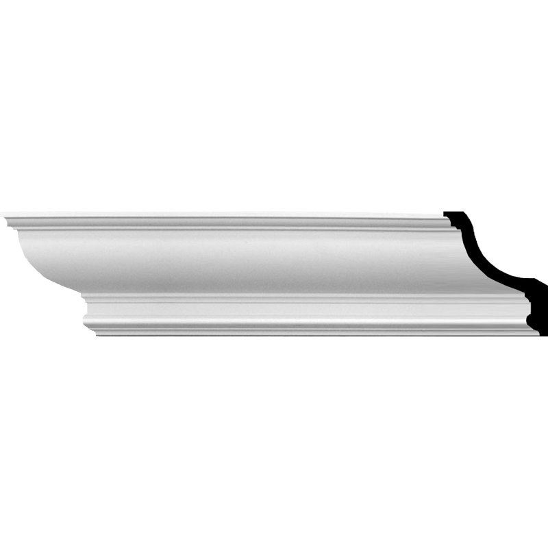 Maria 94.5" White Polyurethane Traditional Crown Moulding