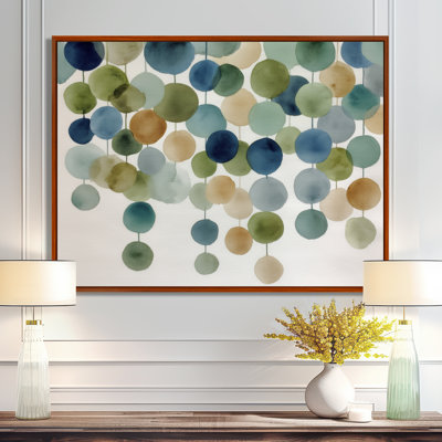 «Watercolor Minimalist Meditation Stone Collage - Abstract Shapes Wall Art, Blue Modern, reproduction sur toile
