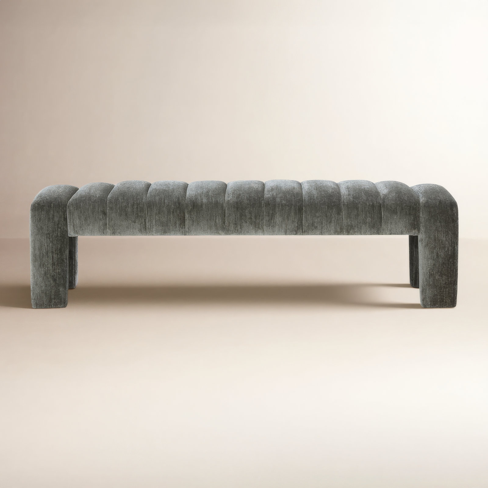 Gliese 63" Velvet Bedroom Bench, Dark Green Chenille