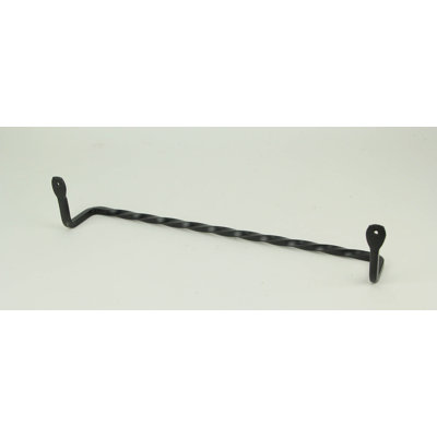 Porte-serviettes rustique en fer forgé noir primitif, support mural forgé à la main pour la cuisine ou la salle de bain - L 17,25 po x H 3,25 po x l 2,75 po