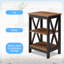 NS Manufactured Wood Bedside Table, Nightstand Sofa Side Table with 3-Tier Storage Shelf for Living Room, Bedroom, Stable Steel Frame, Easy Assembly-1132227667-1193979668