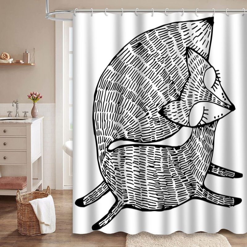 Rideau de douche à 12 crochets Red Fox, L 72 po x l 78 po