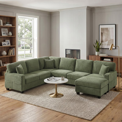 Canapé modulaire en U 125,2 po Corduroy