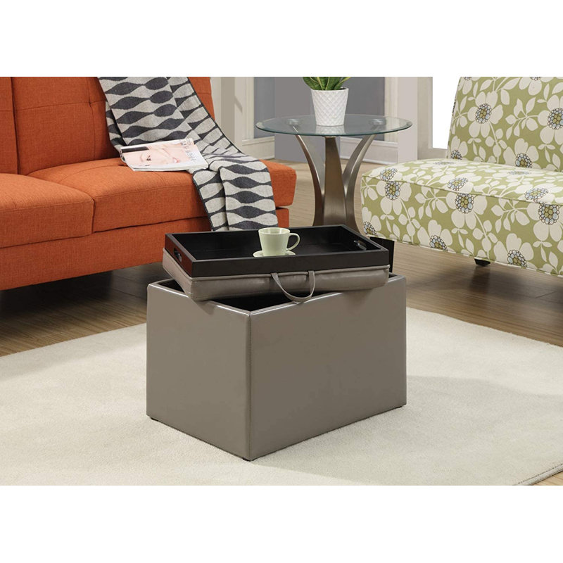 Repose-pieds Saribel 22,75 po, Similicuir gris