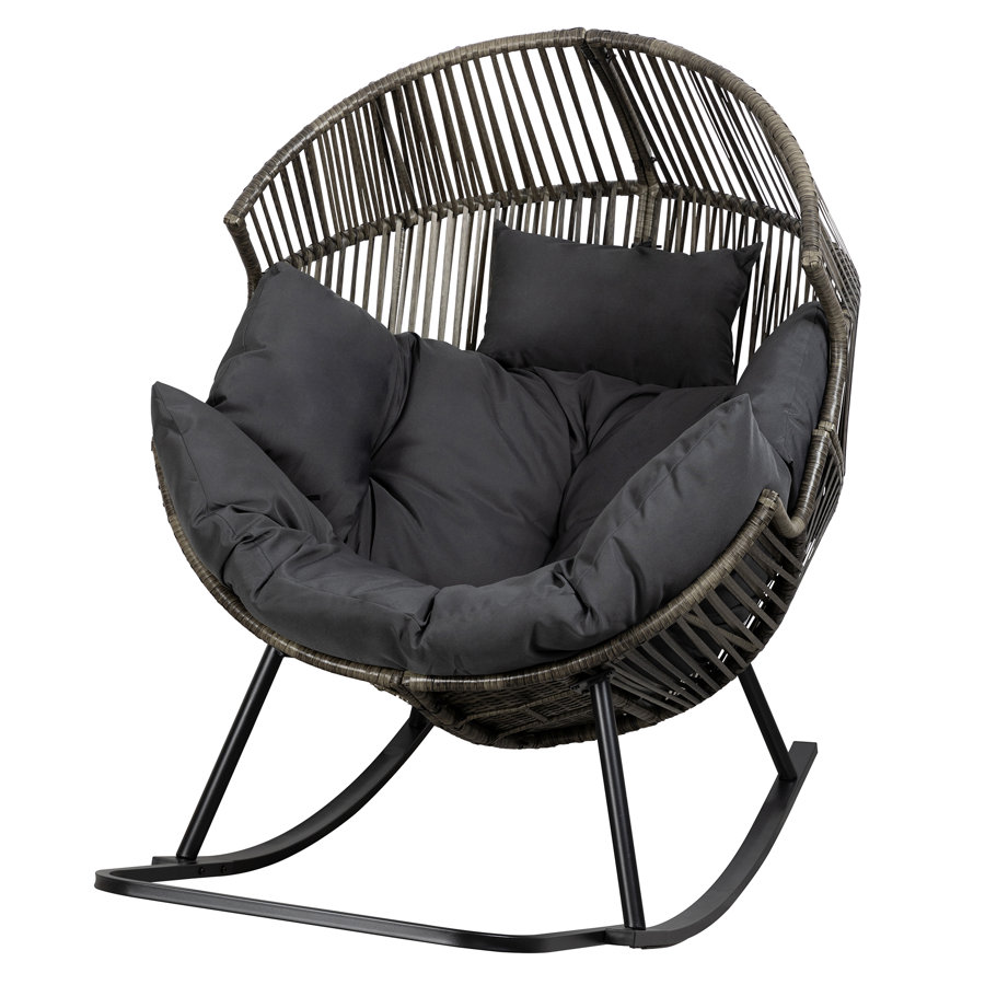 Calcedonio Outdoor Rocking Egg Chair with Cushion