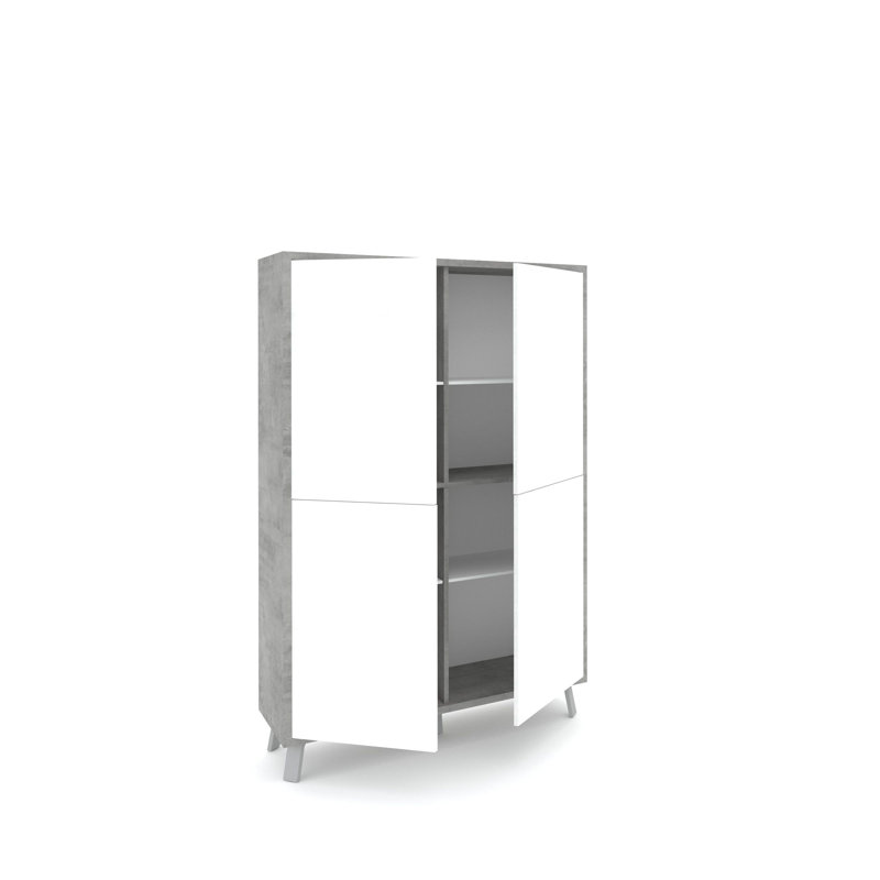 Dairis 108cm Sideboard, Cement/White Stone