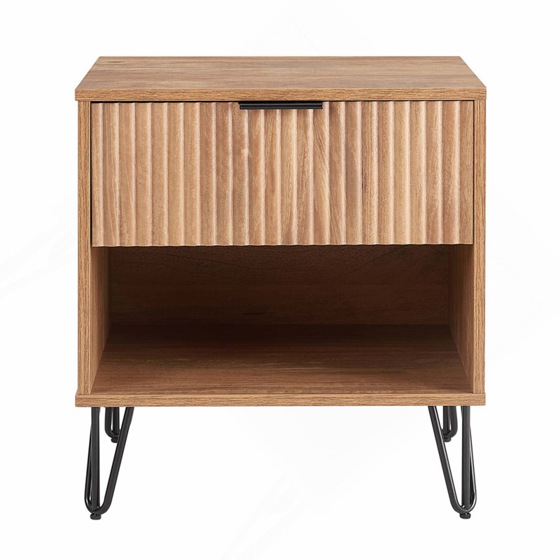 Table de chevet en brun doré, Brun