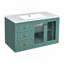 Meuble-lavabo mural avec lavabo en céramique, armoire de rangement flottante avec 3 tiroirs, armoire de salle de bain en bois massif