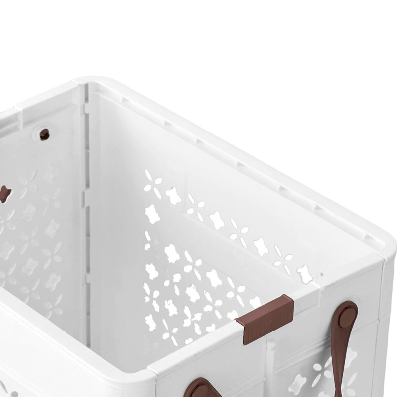 Plastic Laundry Basket, White