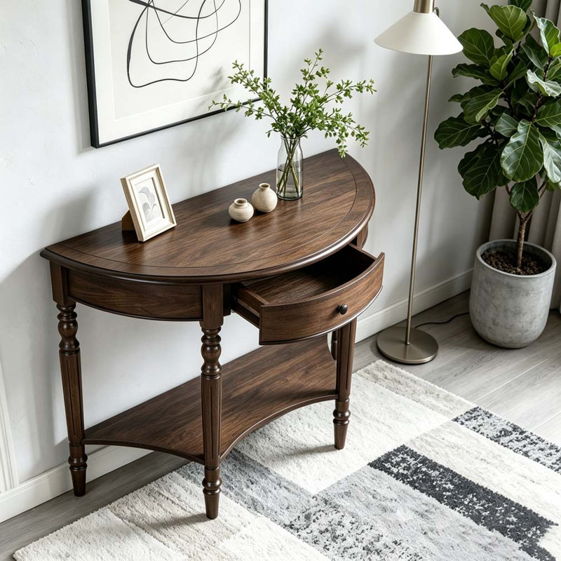Console avec tiroir et tablette Farmhouse, Espresso