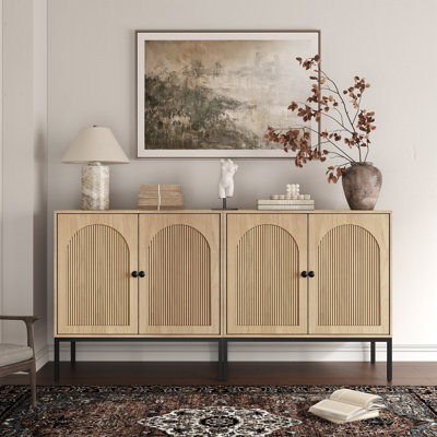 Modern Minimalist Style 31.5‘’ Wide Fluted Panel Sideboard（set Of 2）