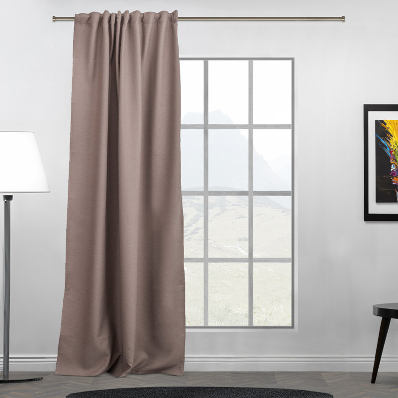 Room Darkening Single Curtain Panel, Taupe, 260cm Width x 425cm Drop