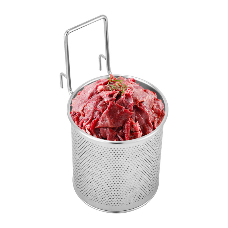 Stainless Steel Mesh Basket Food Strainer, 6.5" H x 3.94" W x 3.94" D