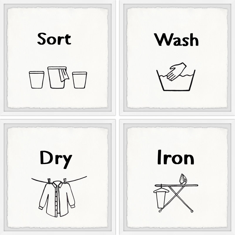 Lavage à la main des vêtements Quadriptyque, H 32 po x l 32 po