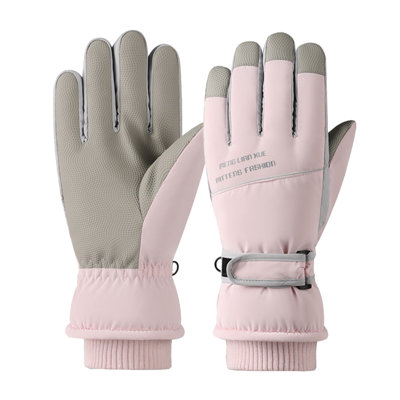 Hand warmers Ski Gloves Winter Outdoor Cycling Nonslip Plus Velvet Thick Windproof Warm Gloves No Water No Need To Take Off The Gloves For Using Mobile Phones