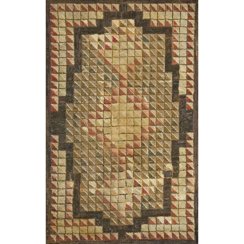 Médaillon géométrique antique en laine Tapis crocheté en coton multicolore 1925