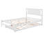 Full Size Platform Bed With Adjustable Trundle,White(Old SKU:SM000248AAK)