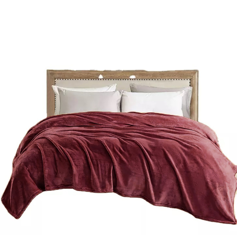 Plain Weave / Muslin Throw Blanket, Queen, Burgundy