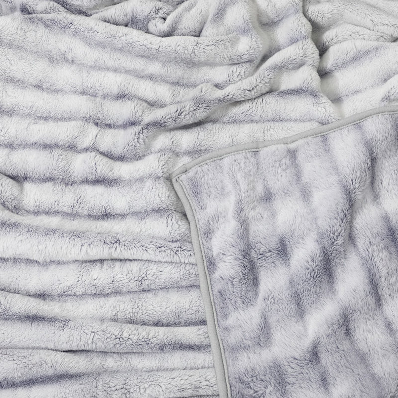 Bubble Throw Blanket Soft Cloudy Polyester Warm and Cozy Elegant Textured Sofa or Bed Blanket, W200 x L240cm, Silver