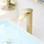 Robinet de salle de bain à finition or brossé, trou unique pour lavabo de robinet moderne en alliage d'aluminium