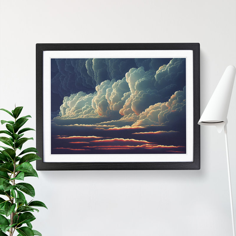 Epic Clouds - Single Picture Frame Painting, 46cm H x 64cm W x 2cm D, Black