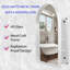 Miroir mural de salle de bain arqué en métal avec rangement et tablettes réglables-1378745514