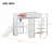 Multi-functional Full Size Loft Bed, Space-Saving Compact White Finish Metal and MDF Bed Frame