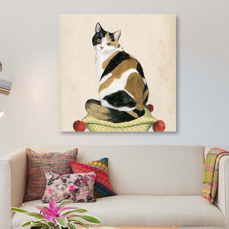 « lady cat iii », reproduction d’impression sur toile, H 26 po x l 26 po x P 1,5 po, Toile tendue, Pas de tapis