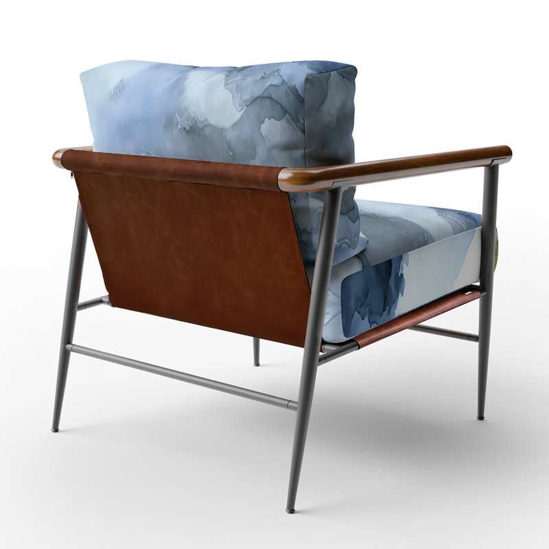 Chaise d'appoint rembourrée Sapphire Blue Nebula VII, Noir
