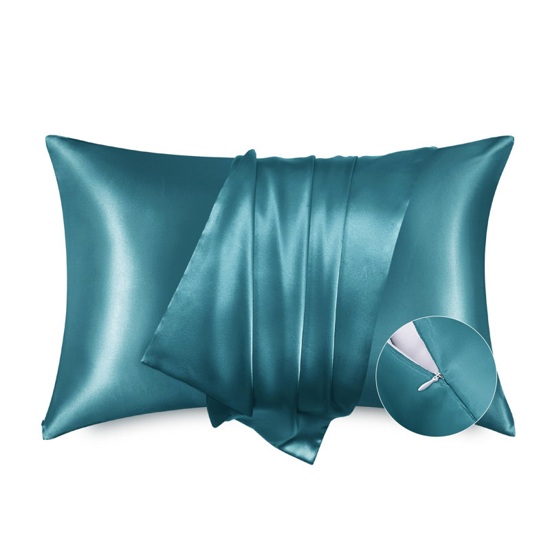 Housse de coussin avec fermeture à glissière, Bleu sarcelle, Très grand