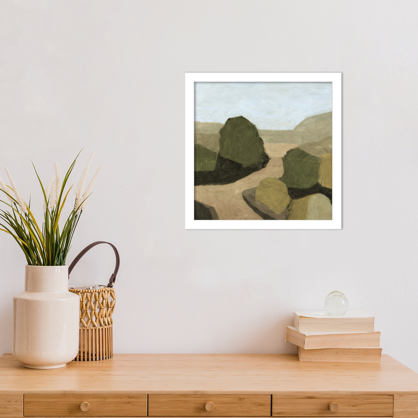 Paysage 1 Print by Dan Hobday, White, 13" H x 13" W