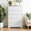 Commode de rangement 31,3 pouces à 5 tiroirs en bois avec placage en bois