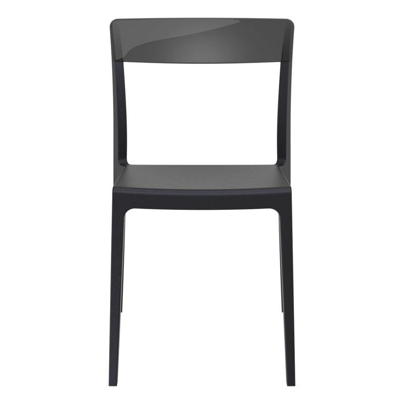 Chaise de terrasse empilable Kliebert, Noir / noir transparent