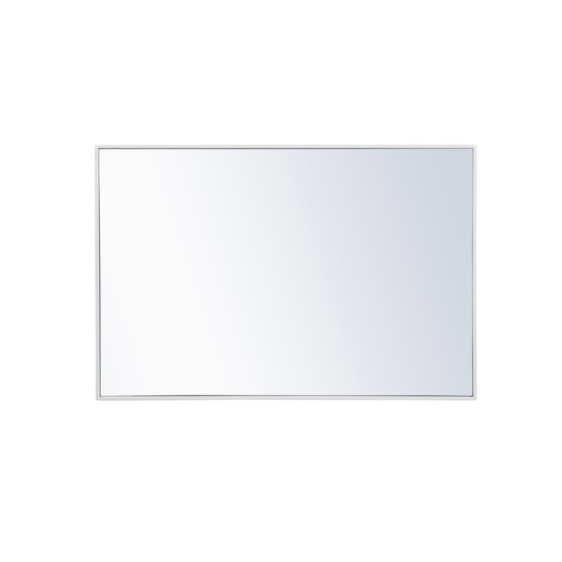 Sabine Metal Rectangle Wall Mirror, 42" x 28", White