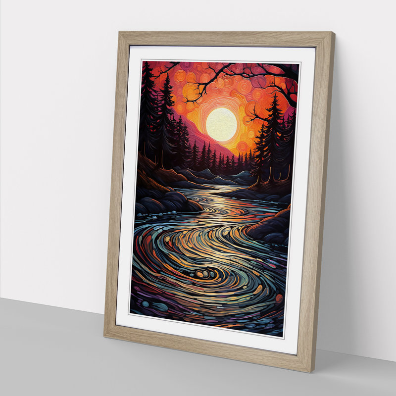 Lake Expressionism No.2 - Framed Print, Oak, 64cm H x 46cm W x 2cm D