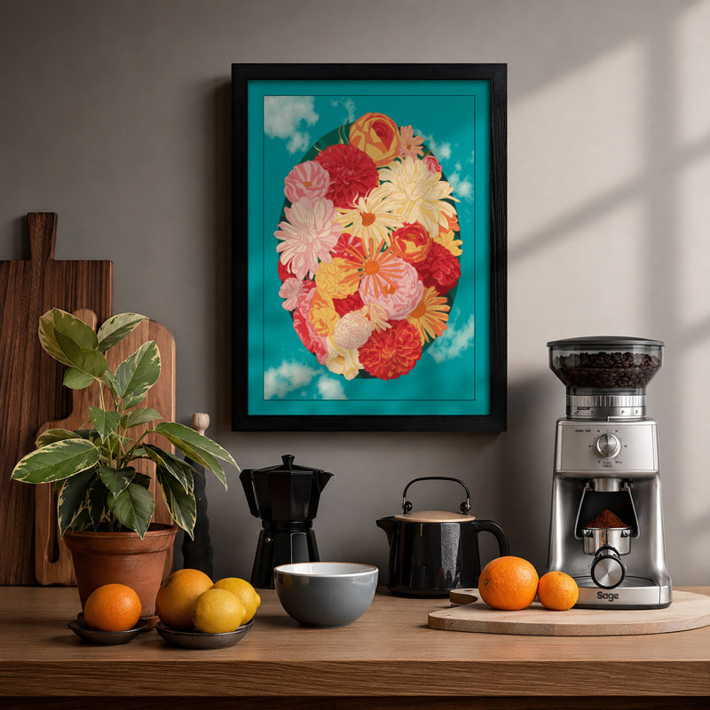 Springtime Bouquet Botanical - Print, A2 - 59.4 x 42.0 cm, Black
