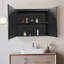 Surface de l'armoire à pharmacie 30X26 pouces à DEL noir, désembueur, antibuée, luminosité variable