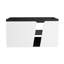 Meuble-lavabo flottant mural 36 po avec porte à fermeture douce en blanc et noir