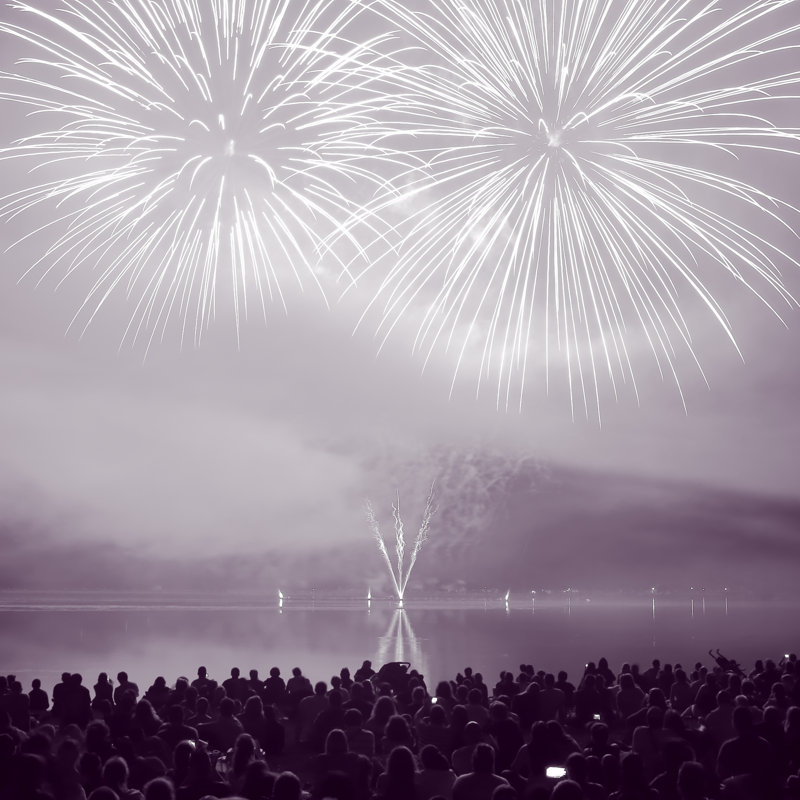Fireworks Display - Wrapped Canvas Print, 76cm H x 76cm W