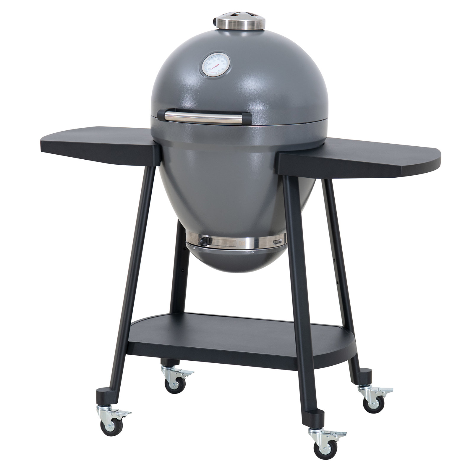 Kamado Grill with Pizza Stone, Gray
