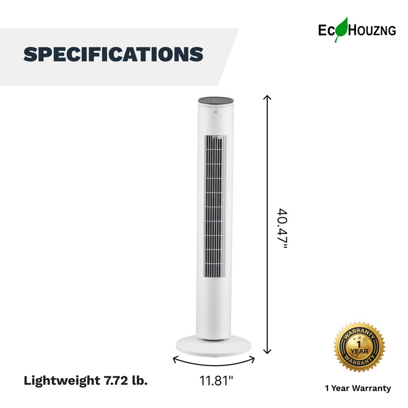 Ventilateur tour intelligent 40 "avec télécommande Ecohouzng