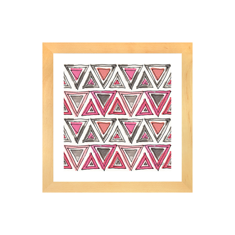 Art sur motif d’accents chic, H 16 po x l 16 po x P 1 po, Papier encadré naturel