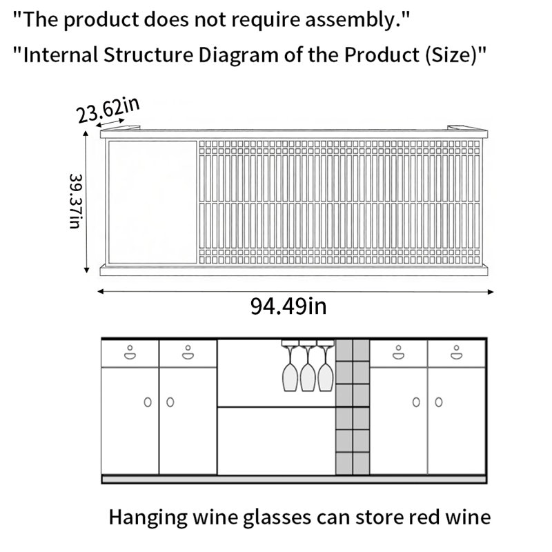 Comptoir de bar Sleek Modern, Natural Wood