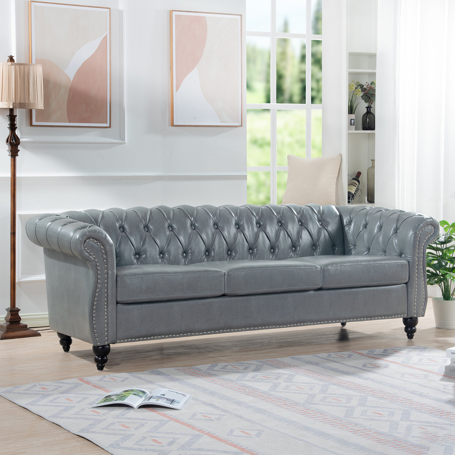 Astoria Grand Rolled Arm Chesterfield 3 Seater Sofa | Wayfair