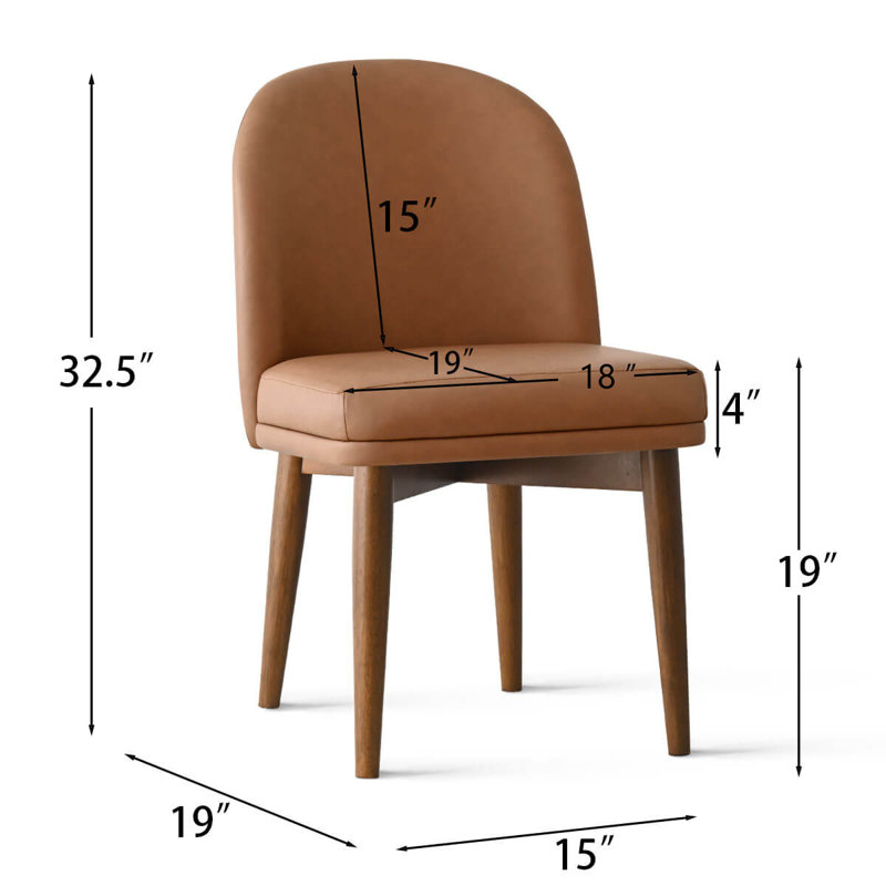 Faux Leather Dining Chairs with Walnut Finish Legs